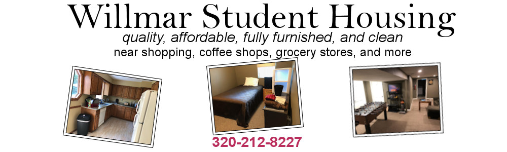 Willmar Student Housing near shopping and Ridgewater College. Fully furnished.